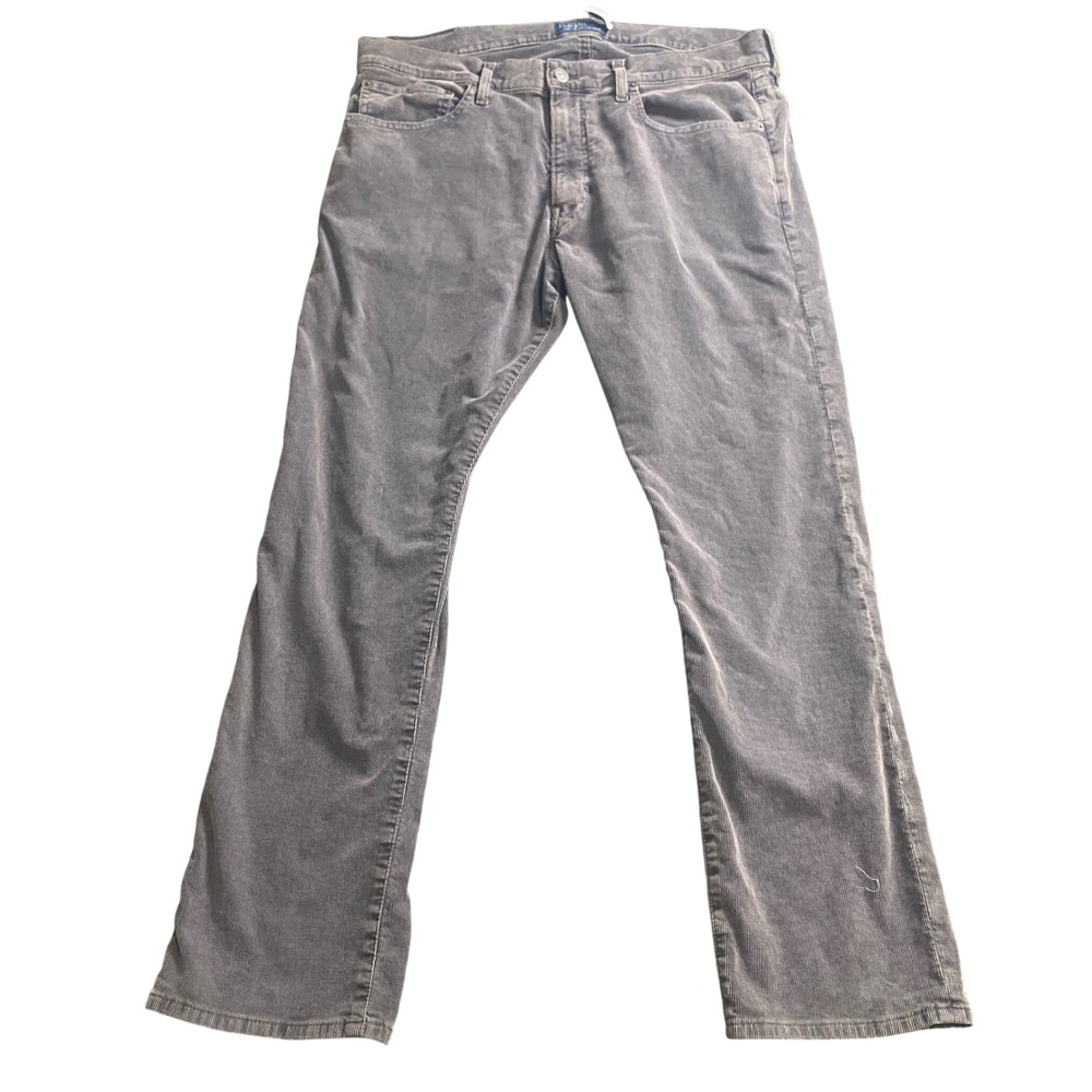 Polo Ralph Lauren Varick Slim Straight Corduroy Pants Mens 35x30 Gray Stretch